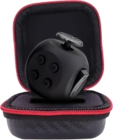 PILPOC theFube Fidget Cube - 6 Sided Fidget Toys for Adults and Kids - Fidget Cube Toy for Stress Relief & Focus - Audible/Silent Fidget Cube for Kids, with Carry Case (Midnight)