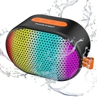 Bluetooth Speakers with Lights, Portable Wireless Speaker, HD Sound, TWS Dual Pairing, Waterproof, Lightweight Compact Size, Night Light Party Speakers for Holiday, Travel