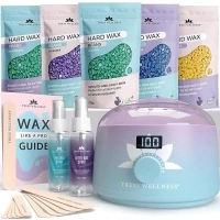 Tress Wellness Waxing Kit for Brazilian Wax - Easy to Use - For Sensitive Skin - Digital Display, Teal to Purple