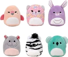 Squishville Mystery Mini-Squishmallows Plush - Wildlife Squad - Six 2-Inch Characters - Includes Michaela and Kiki Plus Four Mystery Figures - Irresistibly Soft, Colorful Plush