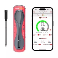 ThermoPro - TempSpike Bluetooth Smart Food/Meat Thermometer - Red/Black