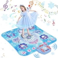 Dance Mat, 2024 8-Button Frozen Dance Pad with Wireless Bluetooth, Upgraded Flowing Light Control System with Stands, Princess Toys Birthday for 3-12 Year Old Girls