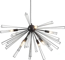 Generies 33.4" Black Sputnik Chandelier, Mid Century Firework Kitchen Island Light Fixture Starburst Modern Chandeliers for Dining Room Living Room Entryway Hallway Pendant Lights