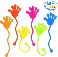 48PCS Sticky Hands Bulk Party Favors for Kids 4-8 8-12 Stretchy Sticky Hand Toy Trick or Treat Halloween Goodie Bag Stuffers Fillers Treasure Box Toys for Classroom Prizes Birthday Party Supplies