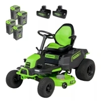 Greenworks 60V 42 inch Riding Lawn Mower with 4x 8Ah Battery and 2x 10A Charger