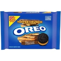 OREO Toffee Crunch Creme with Sugar Crystals Chocolate Sandwich Cookies, Family Size, 17 oz