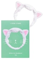 I DEW CARE Face Wash Headband - White Cat | Animal Head band for Face Washing & Skincare, Soft & Fuzzy, Cute for Makeup, Shower, Teen Girls Stuff, Kitty Cat Ear Hair Band, Gift (1 Count)