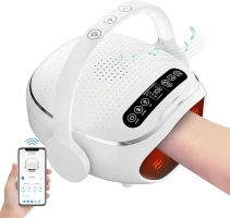 Snailax Upgraded Hand Massager with Heat, Compression, Cordless Hand Massager TooL for Arthritis and Carpal Tunnel, White Noise Machine, Night Light, Bluetooth Speaker, Gifts for Women,Men,App Control