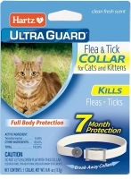 Hartz UltraGuard Flea & Tick Collar for Cats and Kittens, 7 Month Flea and Tick Protection and Prevention, White