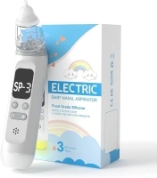 Nasal Aspirator for Baby, Electric Nose Sucker, 3 Levels Painless Soothing Suction, Night Light & Nursery Rhymes