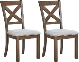 Signature Design by Ashley Moriville Modern Farmhouse 19" Upholstered Dining Room Chair, 2 Count, Brown