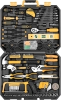 DEKOPRO 228 Piece Socket Wrench Auto Repair Tool Combination Package Mixed Tool Set Hand Tool Kit with Plastic Toolbox Storage Case