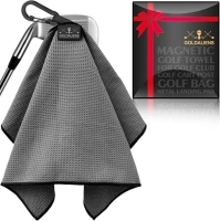 Magnetic Golf Towel for Men and Women with Clip,Printed Microfiber Waffle Design,Super Magnets Attached to Metal Landing Pads for Golf Carts, Clubs and Golf Bags, for Golfers