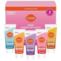 Lume Whole Body Deodorant 5 Pack Sampler - Invisible Cream Minis - 72 Hour Odor Control - Aluminum & Baking Soda Free (Clean Tangerine, Lavender Sage, Peony Rose, Toasted Coconut, Unscented)