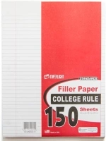 Top Flight Filler Paper, 10.5 x 8 Inches, College Rule, 150 Sheets (12302), White