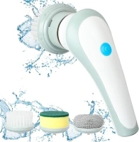 Electric Cleaning Spin Scrubber with 3 Brush Heads - Cordless Rechargeable Power Scrubber for Effortless Household Cleaning