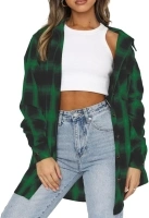 Lacozy Womens Buffalo Plaid Flannel Shirt Long Sleeve Collar Button Down Blouses Tops