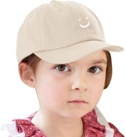 Wheebo Smile Face Baseball Caps for Kids Toddler Solid Color Cotton Adjustable Dads Hat