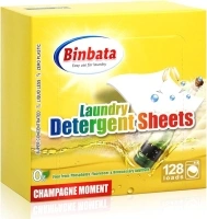 Laundry Detergent Sheets, Up To 128 Loads Champagne Scent Hypoallergenic Eco-Friendly Laundry Sheets, Biodegradable Plastic Free Liquidless Laundry Sheets Detergent Suitable for Sensitive Skin