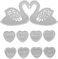 Loving Swan Valentines Metal Cutting Dies Stencil Template Molds, Love Heart Embossing Tool Die Cuts for Card Making Album Paper Scrapbooking DIY Décor Dies Craft