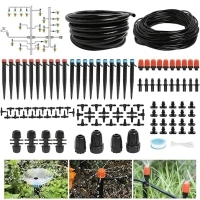 170FT Drip Irrigation System Kit, Automatic Garden Watering Misting System for Greenhouse, Yard, Lawn, Plant with 1/2 inch Hose 1/4 inch Distribution Tubing