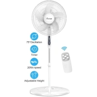 iFanze 16" Pedestal Fan with Remote, 3-Speed Oscillating Fan, Adjustable Height and Tilt, 40"- 46" Electric Cooling Portable Fan for Home Office Bedroom Use