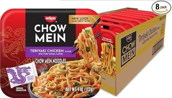 Nissin Chow Mein Teriyaki, Chicken, 4 Ounce (Pack of 8)