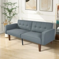 Futon Sofa Bed Memory Foam Futon Mid-Century Modern Convertible Sofa Bed,Dark Gray