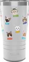 Tervis Traveler Flat Art Cats Triple Walled Insulated Tumbler Travel Cup Keeps Drinks Cold & Hot, 20oz, Stainless Steel