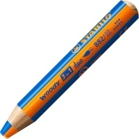 STABILO Multi-talented Pencil woody 3-in-1 duo - Single Pencil - Orange/Blue Green