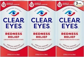 Clear Eyes Redness Eye Relief Eye Drops, 0.5 Fl Oz, Pack of 3