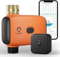 Lumary Smart Sprinkler Timer, WiFi Water Timer for Garden Hose, Brass Inlet Water Hose Timer, Manual/Automatic Irrigation Timer, App/Voice Control Work with Alexa (Gateway Included)