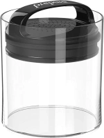 Prepara Evak Fresh Saver, Medium-Short Airless Canister with Black handle, 1.1 Quart, Clear