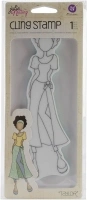 Prima Marketing 415361 Mixed Media Doll Cling Rubber Stamps, Taylor with Wrap Skirt