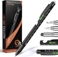 Gifts for Men, Stocking Stuffers for Adults Men, Fathers Day Dad Gifts from Daughter Son Wife, 9 in 1 Multitool Pen, Tools Gadgets for Men, Birthday Christmas White Elephant Gifts for Grandpa Husband