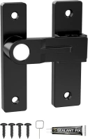 Gate Latch for Wooden Fence, Barn Door Latch, Black Gate Latches with Luminous Function,Heavy Duty Sliding Door Lock Hardware (Matt Black, Classic 180°-1 Pack)