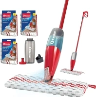 O-Cedar ProMist MAX Spray Mop, PMM with 3 Extra Refills, Red