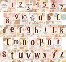 Pasimy 38 Pcs Alphabet Bulletin Board Set Ten Commandments ABC