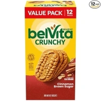 belVita Cinnamon Brown Sugar Breakfast Biscuits, Value Pack, 12 Packs (4 Biscuits Per Pack)