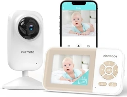 ebemate Video Baby Monitor Camera with 2.8" LCD Screen HD Video & Audio No Glow Night Vision,2-Way Talk Audio Cam Baby Monitoring 1200FT Range EBE28