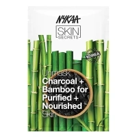 Nykaa Naturals Skin Secrets Bubble Sheet Mask, Charcoal and Bamboo, 0.67 oz - Revitalizing, Natural Detox Sheet Face Mask - Moisturizing Facial Mask