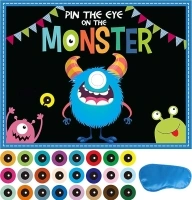 MISS FANTASY Halloween Games Kids Party, Pin The Eye on The Monster, Halloween Party Activities for Family Children Boys Girls Classroom School Home