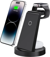 3 in 1 Charging Station for iPhone, Wireless Charger for iPhone 15 14 13 12 11 X Pro Max & Apple Watch - Wireless Charging Station for AirPods Pro 3 2