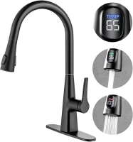 Kitchen Faucet with Pull Down Sprayer, Kitchen Sink Faucet, Stainless Steel Kitchen Faucets, Matte Black Faucet for Kitchen Sink with Sprayer Single Handle High Arc Modern Kitchen Faucet