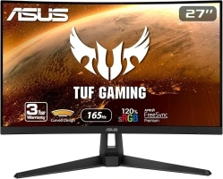 ASUS TUF Gaming VG27VH1B 27” Curved Monitor, 1080P Full HD, 165Hz (Supports 144Hz), Extreme Low Motion Blur, Adaptive-sync, FreeSync Premium, 1ms, Eye Care, HDMI D-Sub, BLACK