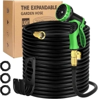 Garden Hose 100 ft Expandable Water Hose Flexible with Innovative 60 Layers Nano Rubber 10 Way Sprayer Hose Retractable Lightweight Leak-Proof No Kink New Patented Pipe for Outdoor Lawn