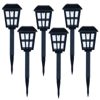 Mainstays Solar Powered Black Square Design LED Path Light, 5 Lumens (6 Count)