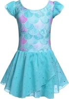 Arshiner Girls Ruffle Sleeve Ballet Dance Dress Tutu Skirted Leotard