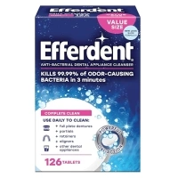 Efferdent Retainer Cleaning Tablets, Denture Cleanser Tablets for Dental Appliances, Complete Clean, 126 Tablets