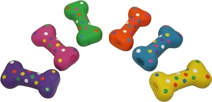 Multipet Polka Dot Latex Plush Filled 4-Inch Dog Toy